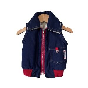 Vintage Blue Jean Vest Health-tex, Infant 24 months, Sherpa, made in USA